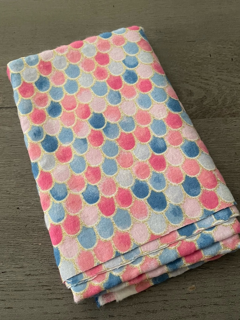 Mermaid Scale Glitter Flannel Fabric
